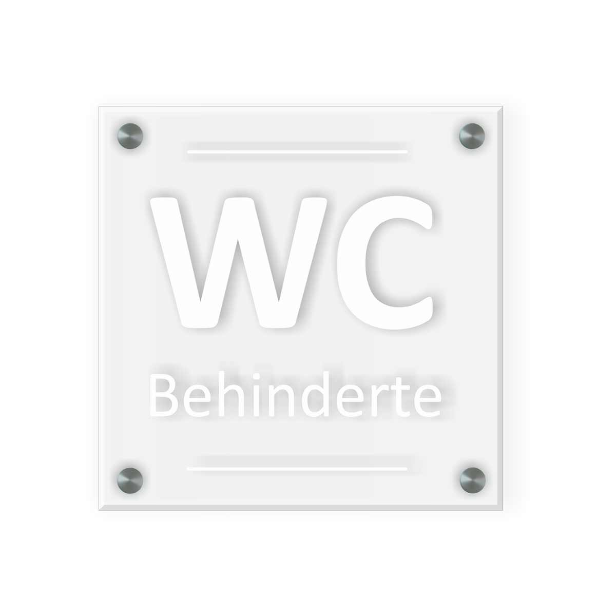 Behinderten Schild für WC | Design D |  15 x 15 cm  Glas | Weiß, Schwarz, Anthrazit | mit / ohne Abstandshaltern - Bild 3