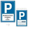Parkplatzschild 30×20/40×30 cm – kostenlose Personalisierung: Wunschtext, Symbol oder Logo | Alu-Verbund & PVC