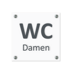 WC Schild Damen Design A | 15 cm x 15 cm Glas | Weiß, Schwarz, Anthrazit  | mit / ohne Abstandshaltern - Bild 2