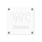 WC Schild Damen Design A | 15 cm x 15 cm Glas | Weiß, Schwarz, Anthrazit  | mit / ohne Abstandshaltern - Bild 3