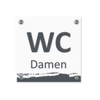 WC Schild Damen Design B | 15 cm x 15 cm Glas | Weiß, Schwarz, Anthrazit | mit / ohne Abstandshaltern - Bild 2