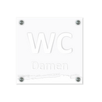 WC Schild Damen Design B | 15 cm x 15 cm Glas | Weiß, Schwarz, Anthrazit | mit / ohne Abstandshaltern - Bild 3
