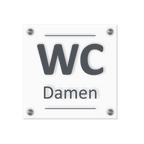 WC Schild Damen Design C | 15 cm x 15 cm Glas | Weiß, Schwarz, Anthrazit | mit / ohne Abstandshaltern - Bild 2
