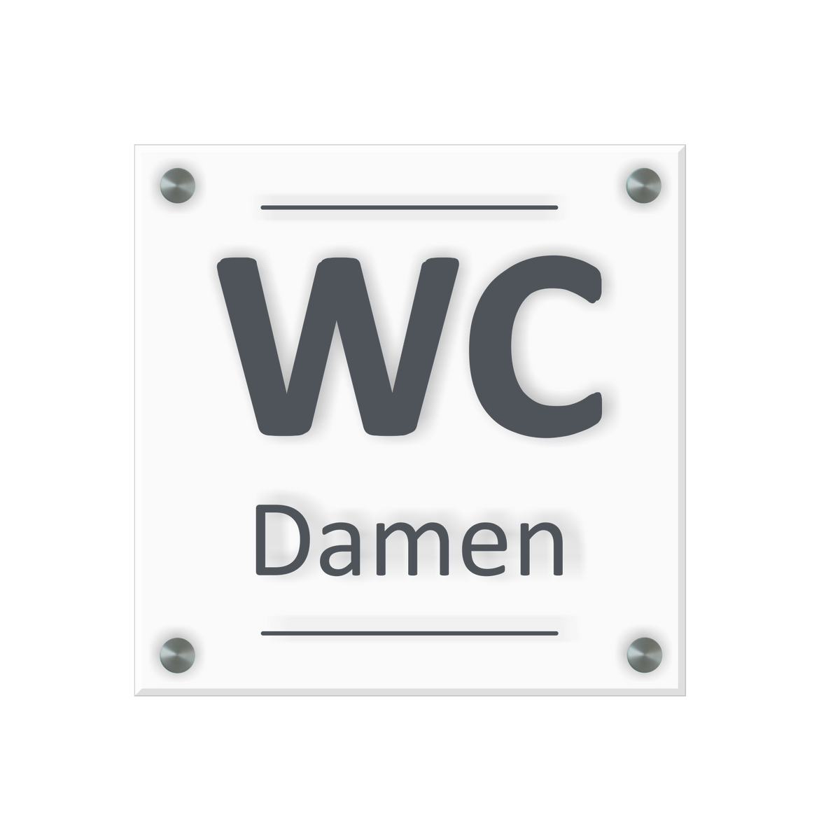 WC Schild Damen Design C | 15 cm x 15 cm Glas | Weiß, Schwarz, Anthrazit | mit / ohne Abstandshaltern - Bild 2