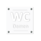 WC Schild Damen Design C | 15 cm x 15 cm Glas | Weiß, Schwarz, Anthrazit | mit / ohne Abstandshaltern - Bild 3