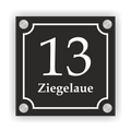 Hausnummernschild Alu-Verbund 2 mm (15 × 15 cm) | Abstandshaltern  | Bohrungen