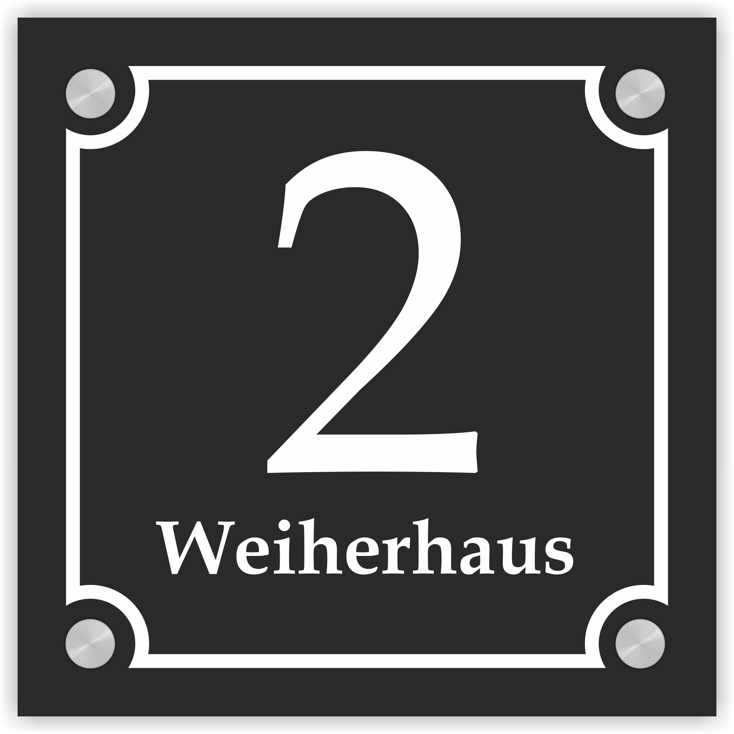 Hausnummernschild Alu-Verbund (20  ×  20 cm) | blau, grün, rot, schwarz, weiß