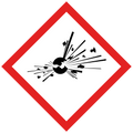 Gefahrstoffsymbol GHS 01 „Explosiv“ GHS01 |  Nitroglycerin, Organische Peroxide, Selbstzersetzliche Stoffe und Gemische  | CLP Gefahrgut Kennzeichnung