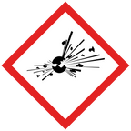 Gefahrstoffsymbol GHS 01 „Explosiv“ GHS01 |  Nitroglycerin, Organische Peroxide, Selbstzersetzliche Stoffe und Gemische  | CLP Gefahrgut Kennzeichnung