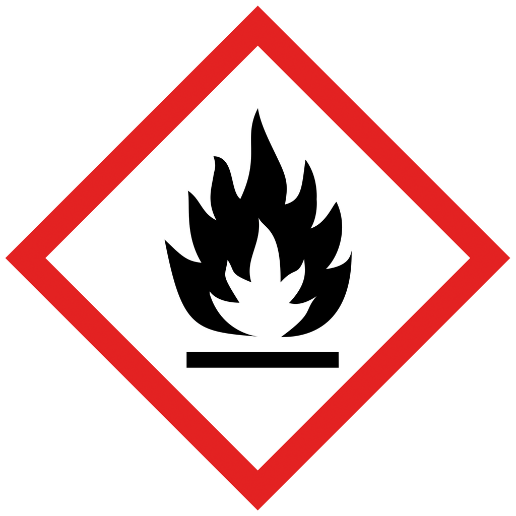 Gefahrstoffsymbol GHS 02 „Brennbare Stoffe“ | Propan, Butan, Acetaldehyd | CLP Gefahrgut Kennzeichnung