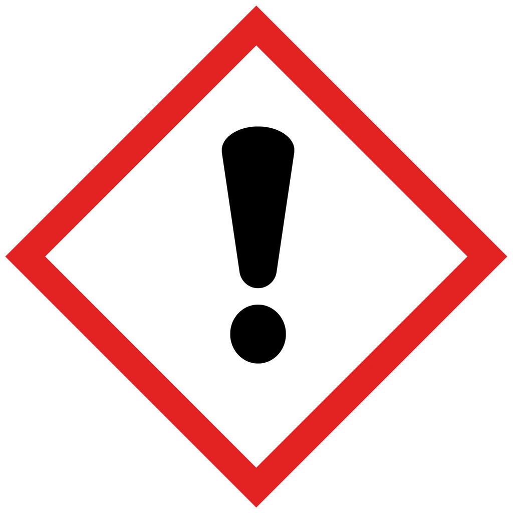 Gefahrstoffsymbol GHS 07 „Achtung“ – Kohlenwasserstoffe, Limonen | CLP ADR Gefahrgut Kennzeichnung