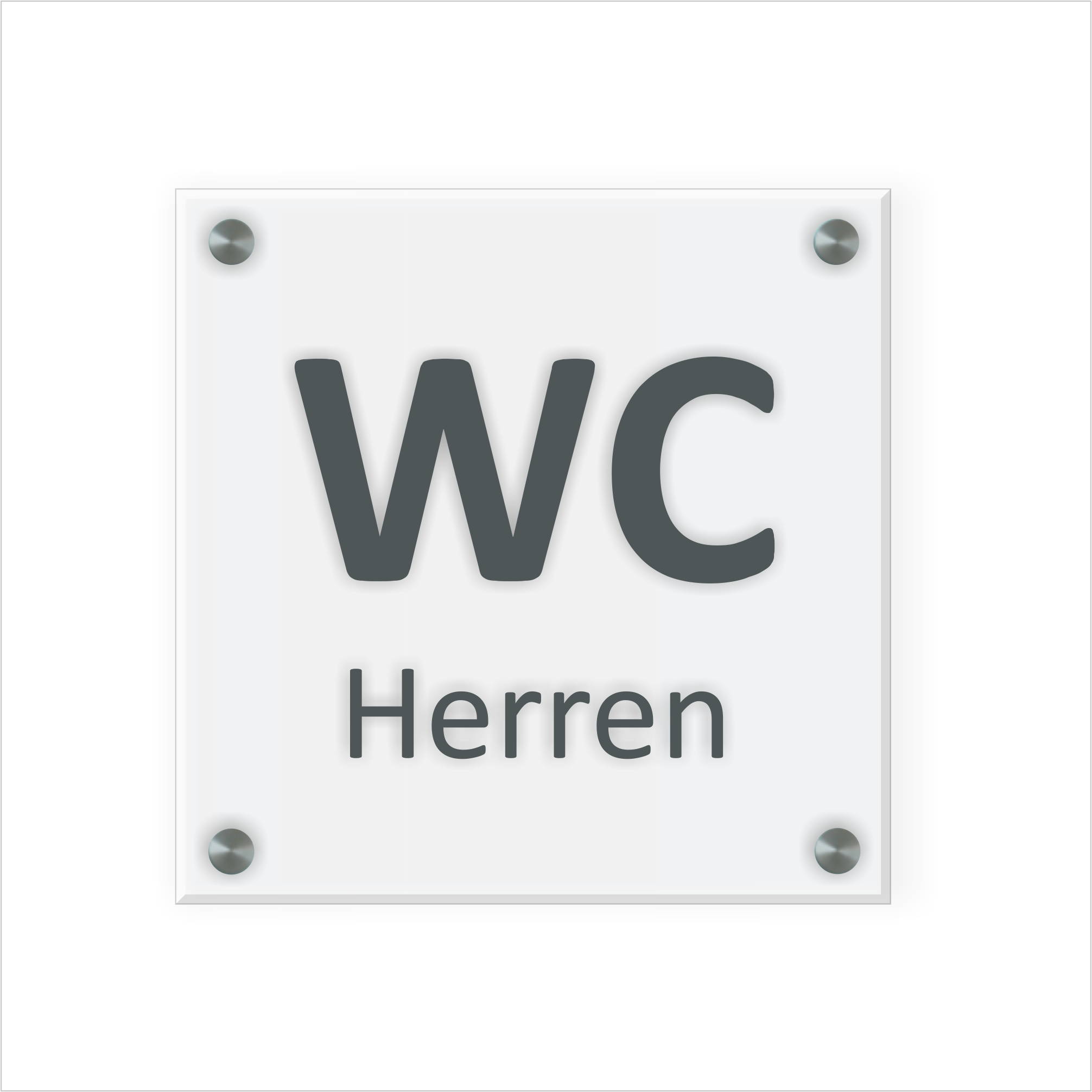 WC Schild Herren Design A | 15 cm x 15 cm Glas | Weiß, Schwarz, Anthrazit  | mit / ohne Abstandshaltern - Bild 2