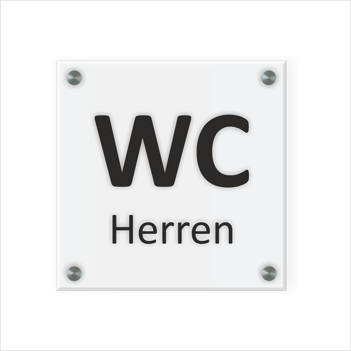 WC Schild Herren Design A | 15 cm x 15 cm Glas | Weiß, Schwarz, Anthrazit  | mit / ohne Abstandshaltern