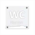 WC Schild Herren Design B | 15 cm x 15 cm Glas | Weiß, Schwarz, Anthrazit | mit / ohne Abstandshaltern - Bild 3