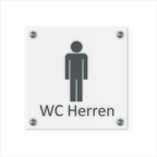 WC Schild Herren Design E | 15 cm x 15 cm Glas | Weiß, Schwarz, Anthrazit | mit / ohne Abstandshaltern - Bild 2