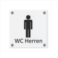 WC Schild Herren Design E | 15 cm x 15 cm Glas | Weiß, Schwarz, Anthrazit | mit / ohne Abstandshaltern