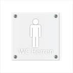WC Schild Herren Design E | 15 cm x 15 cm Glas | Weiß, Schwarz, Anthrazit | mit / ohne Abstandshaltern - Bild 3