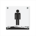 WC Schild Herren Design I | 15 cm x 15 cm Glas | Weiß, Schwarz, Anthrazit | mit / ohne Abstandshaltern