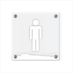 WC Schild Herren Design I | 15 cm x 15 cm Glas | Weiß, Schwarz, Anthrazit | mit / ohne Abstandshaltern - Bild 3