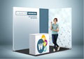 Messestand System Hannover 312 x 212 cm | werkzeugfrei, LED Spots & Hinterleuchtung, ideal für Messeauftritt