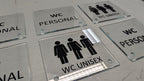 WC Schild Unisex | 15 cm x 15 cm Glas | Weiß, Schwarz, Anthrazit  | mit / ohne Abstandshaltern - Bild 8