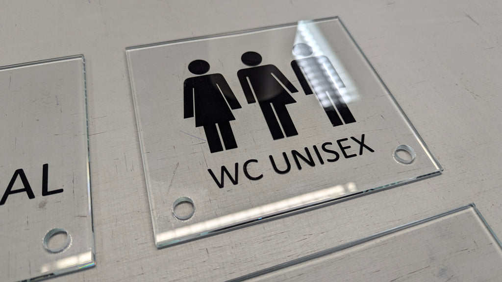 Behinderten Schild für WC | Design C |  15 x 15 cm  Glas | Weiß, Schwarz, Anthrazit | mit / ohne Abstandshaltern - Bild 8