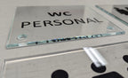WC Schild Damen Design G | 15 cm x 15 cm Glas | Weiß, Schwarz, Anthrazit | mit / ohne Abstandshaltern - Bild 5