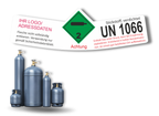 Stickstoff verdichtet UN 1066 mit 1 Symbol  | Gefahrgut Kennzeichnung Aufkleber | ADR & DIN EN ISO | Personalisierung