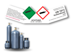 Verdichtetes Gas Kohlendioxid CO₂ UN 1013 (nach oben gebogen) | Gefahrgut Kennzeichnung Aufkleber  | ADR & DIN EN ISO | Personalisierung