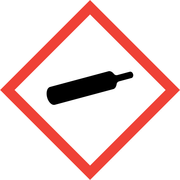 Gefahrstoffsymbol  GHS 04 „Gas unter Druck“ | Argon, Stickstoff,  Helium  | CLP ADR Gefahrgut Kennzeichnung