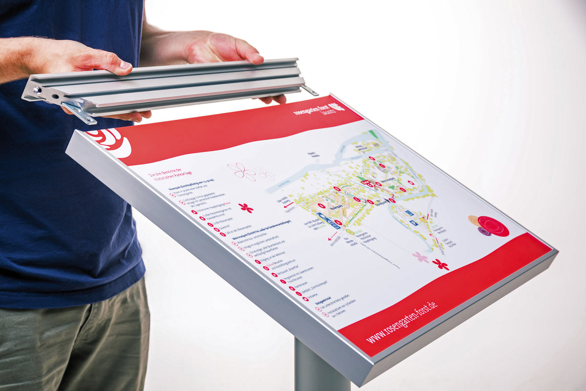 Infotafel | Pultschild 1-beinig | Anti-Graffiti Alu-Platte und verstellbarem Neigungswinkel - Bild 8