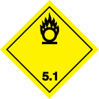Gefahrstoffsymbol  Klasse 5.1 | Entzündend (oxidierend) wirkende Stoffe | ADR, UN, GGVSEB