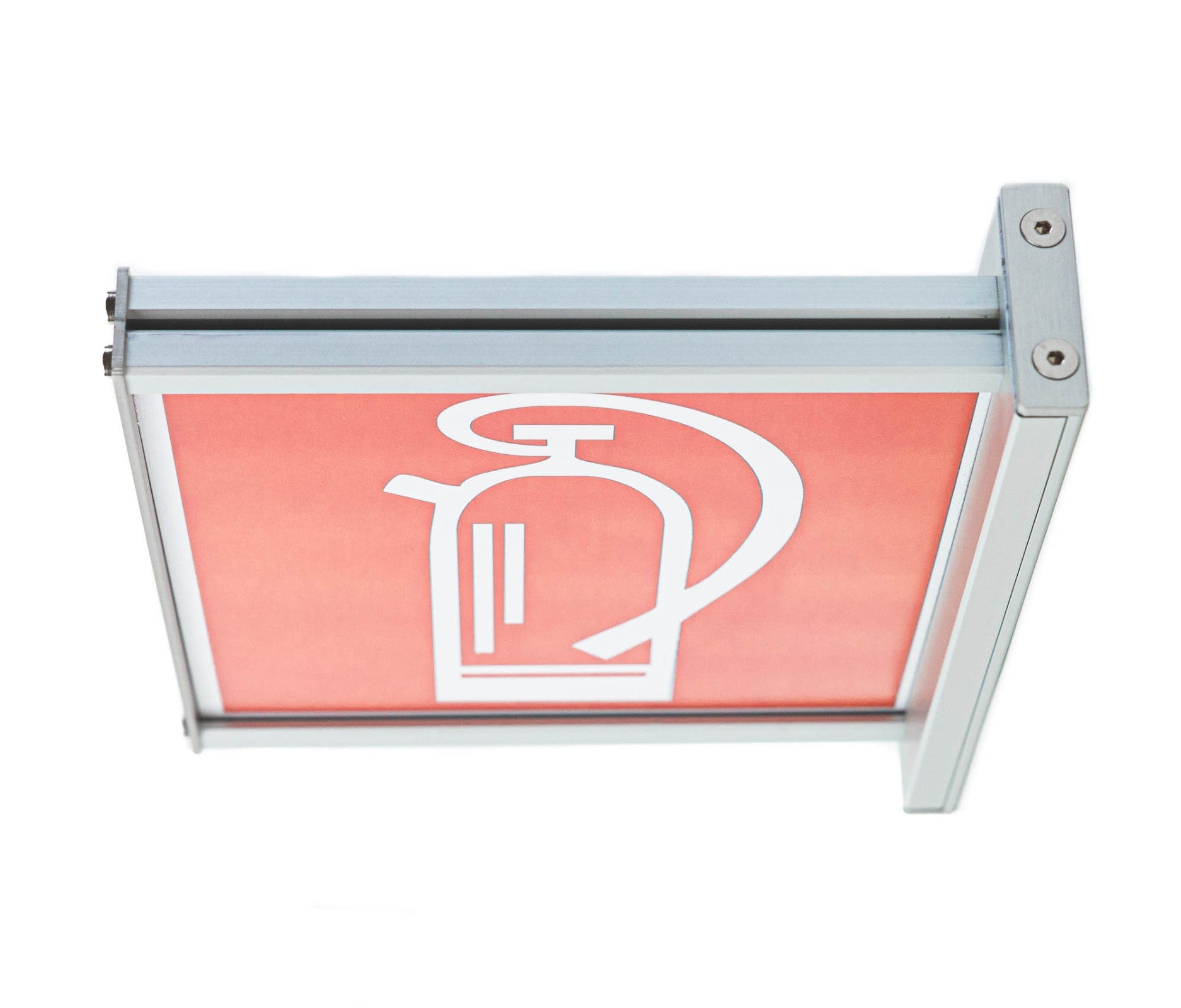 Doppelseitiges Fahnenschild | eloxiertes Aluminium | mit eckigen Randleisten in silber - Bild 8