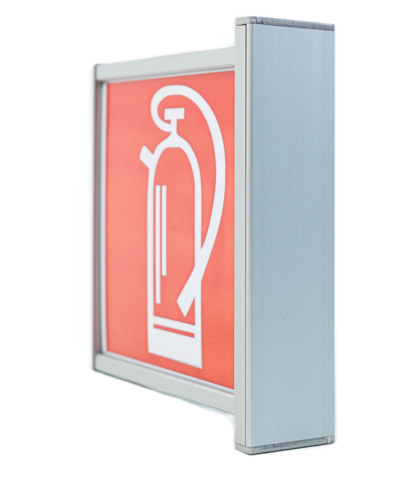 Doppelseitiges Fahnenschild | eloxiertes Aluminium | mit eckigen Randleisten in silber - Bild 9
