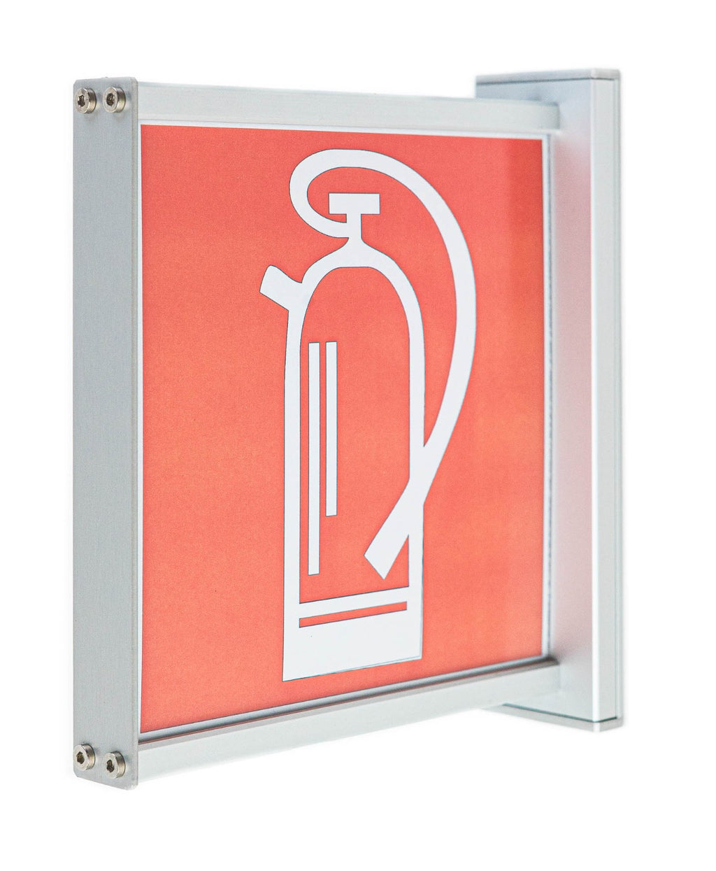 Doppelseitiges Fahnenschild | eloxiertes Aluminium | mit eckigen Randleisten in silber - Bild 11