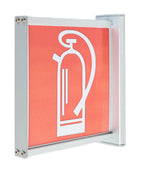 Doppelseitiges Fahnenschild | eloxiertes Aluminium | mit eckigen Randleisten in silber - Bild 11