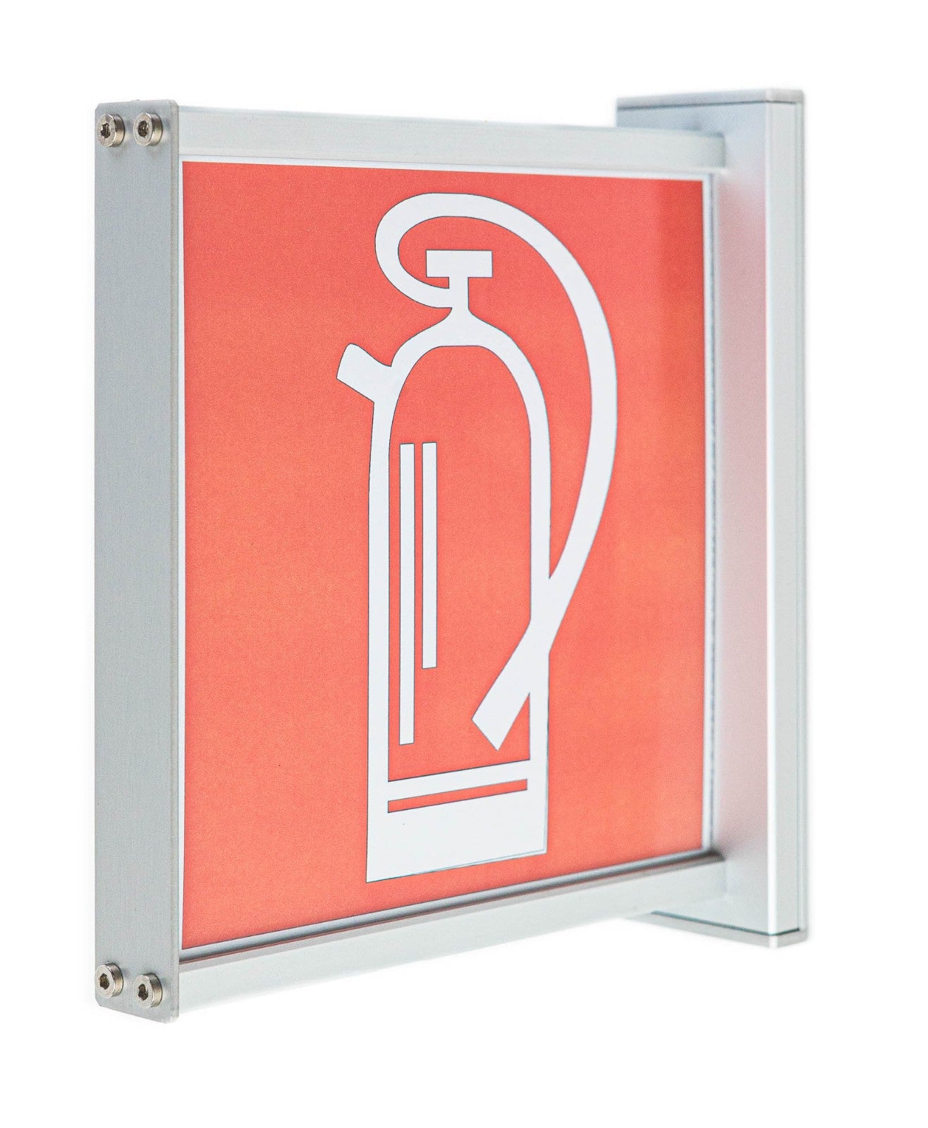 Doppelseitiges Fahnenschild | eloxiertes Aluminium | mit eckigen Randleisten in silber - Bild 11