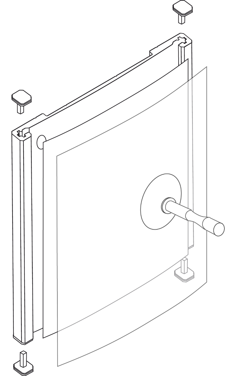 Türschild  mit eckigen Randleisten in silber - Bild 2