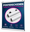 Posteraufhänger-Set – Klemmschiene, 30 mm Aluminiumprofil, 100 cm (L)