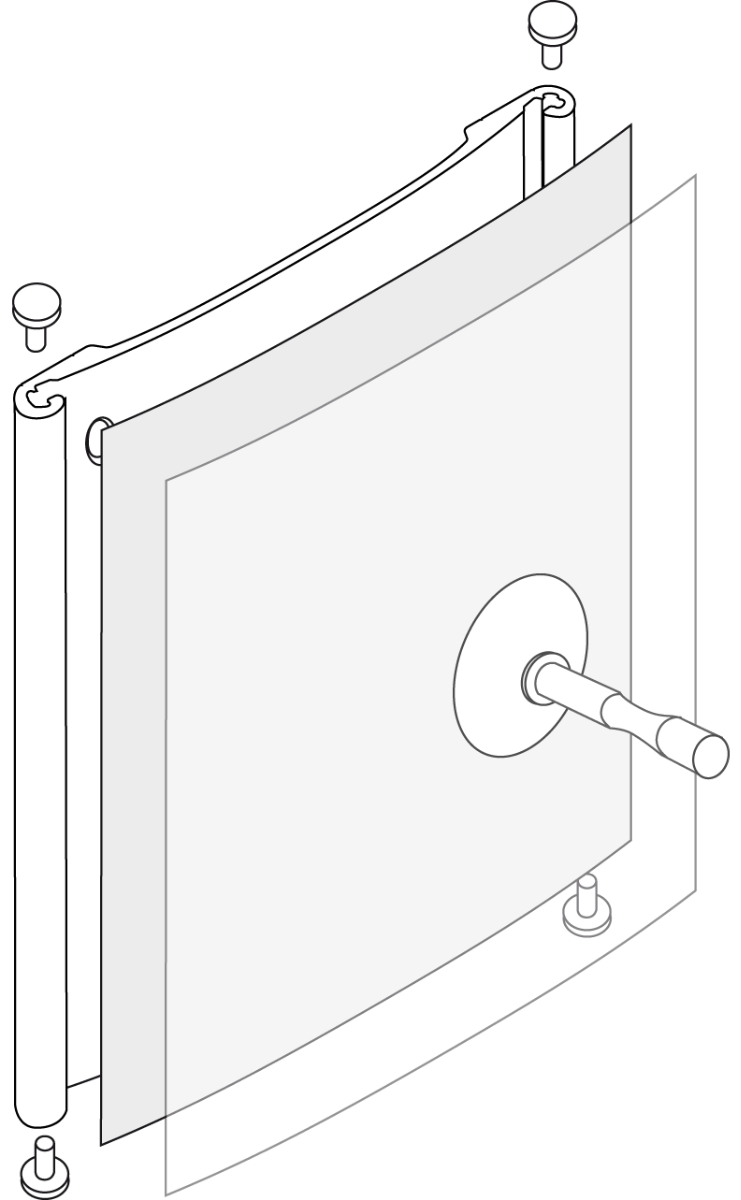 Türschild leicht gewölbt mit runden Randelementen in silber - Bild 2