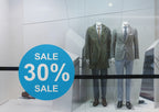 7x SALE Aufkleber Set, Farbe blau – Rabatt Sticker für Schaufenster |  Werbeaufkleber - Bild 2