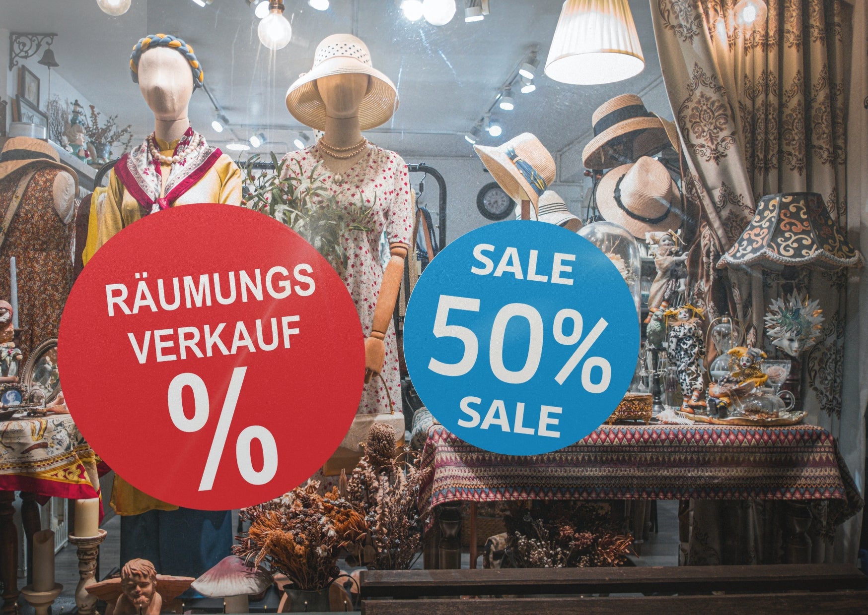 7x SALE Aufkleber Set, Farbe blau – Rabatt Sticker für Schaufenster |  Werbeaufkleber - Bild 3