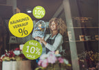 Sale-Aufkleber  – Individuelle Rabatt- & Prozent Fensteraufkleber | Ø 20-90 cm,  rot, rosa, orange, blau, grün - Bild 6