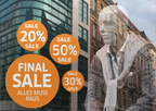 7x SALE Aufkleber Set, Farbe orange – Rabatt Sticker für Schaufenster | Werbeaufkleber - Bild 2