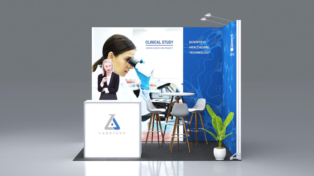 Messestand System Hannover 312 x 212 cm | werkzeugfrei, LED Spots & Hinterleuchtung, ideal für Messeauftritt - Bild 3