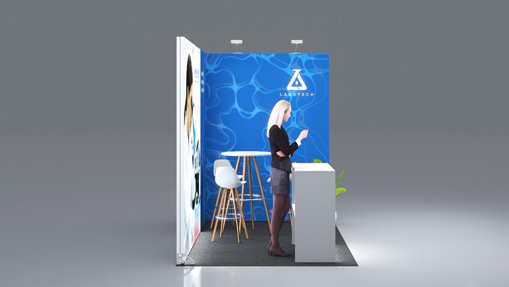 Messestand System Hannover 312 x 212 cm | werkzeugfrei, LED Spots & Hinterleuchtung, ideal für Messeauftritt - Bild 4