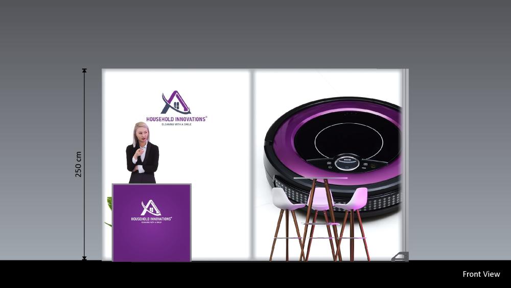 Messestand System Frankfurt | 412 x 212 cm, nachhaltig, werkzeugfrei, Hinterleuchtung für Messeauftritt - Bild 6