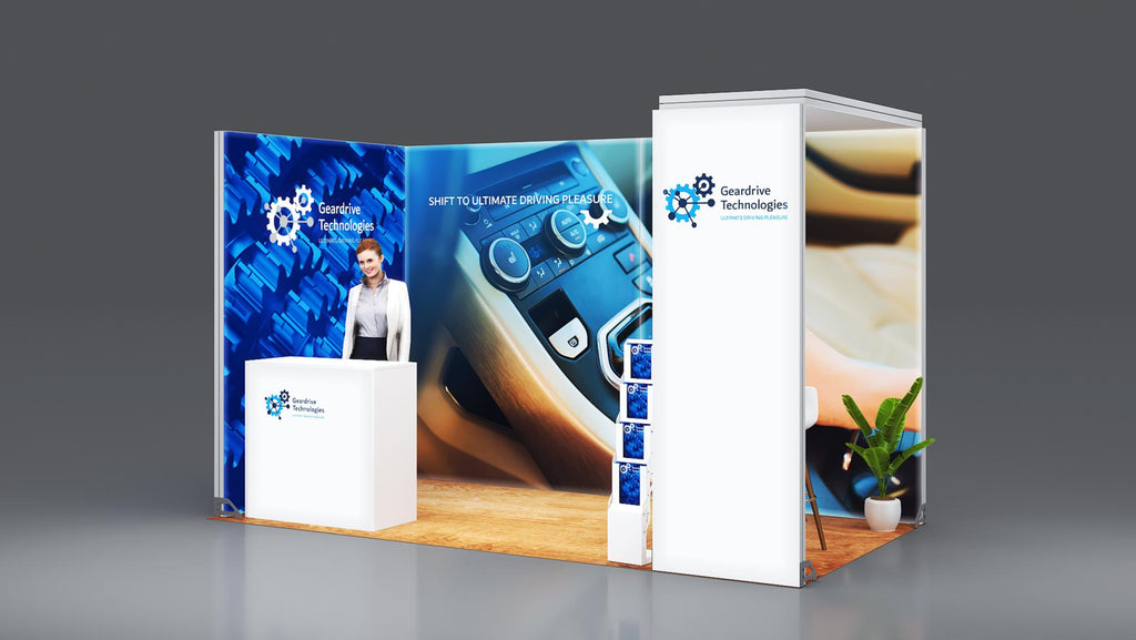 Messestand System Düsseldorf 412 x 218 cm | werkzeugfrei, hinterbeleuchtet | perfekt für Messeauftritt - Bild 2