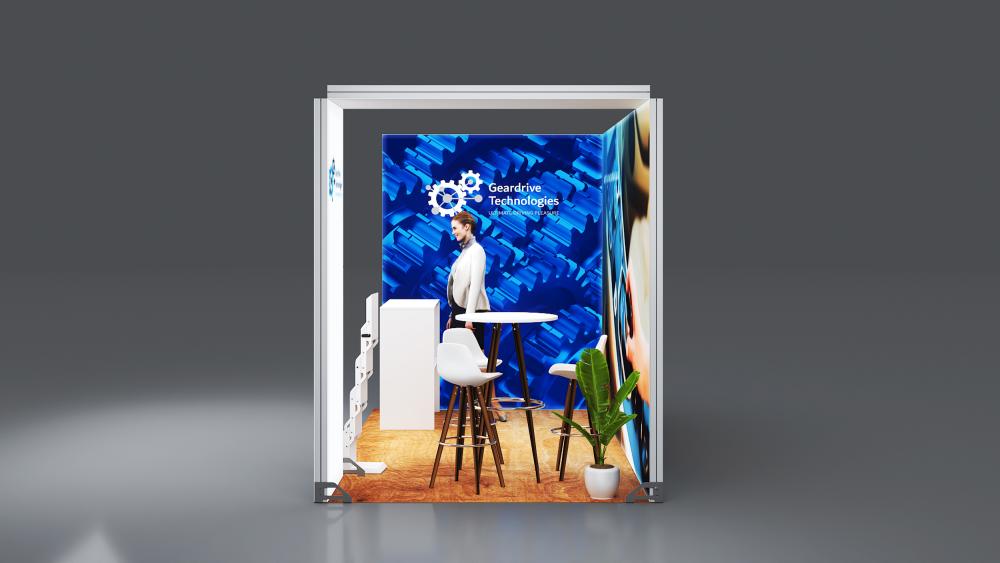 Messestand System Düsseldorf 412 x 218 cm | werkzeugfrei, hinterbeleuchtet | perfekt für Messeauftritt - Bild 4