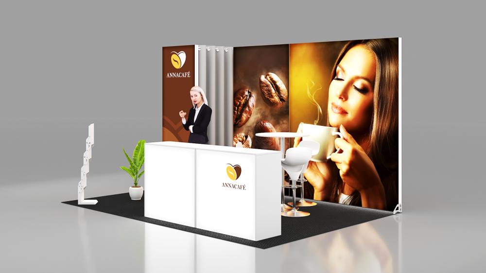 Messestand System Nürnberg 420 x 300 cm | hinterbeleuchtet, werkzeugfrei | für Messen jeder Größe - Bild 2